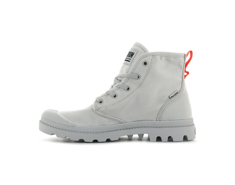 Moon Grey Women's Palladium Pampa Hi Twill High Tops | Israel  DLAHFV-104