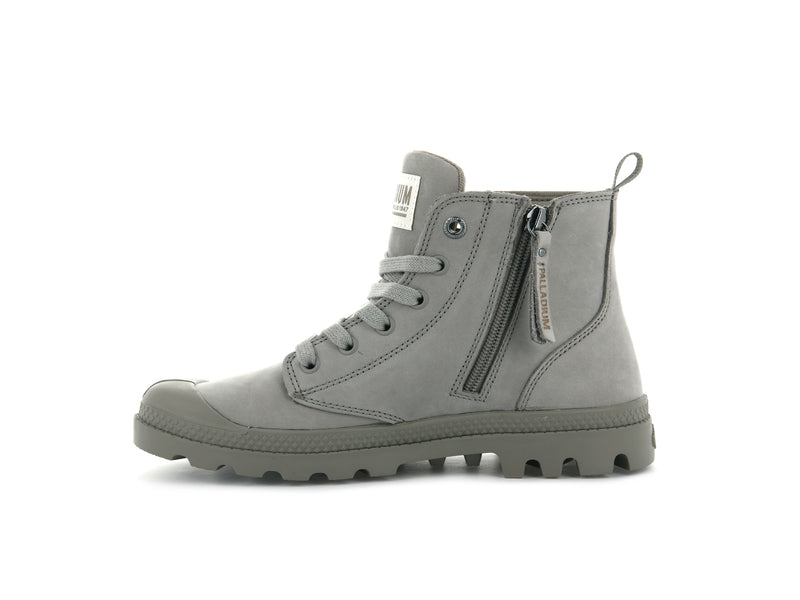 Moonrock Women's Palladium Pampa Hi Zip Nubuck Boots | Israel  QXEUVL-630