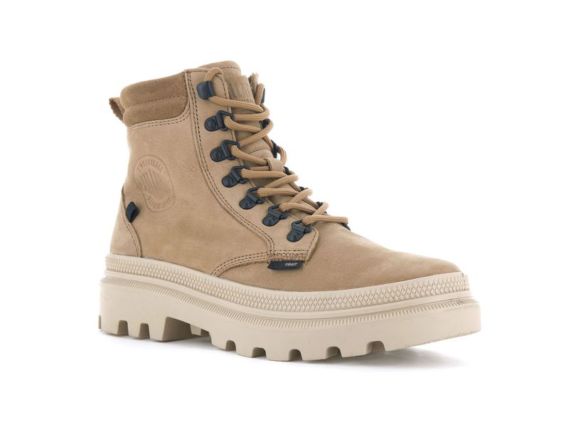 Ochre Tan Women's Palladium Pallatrooper Hiker Nubuck Boots | Israel  NOQKBZ-879