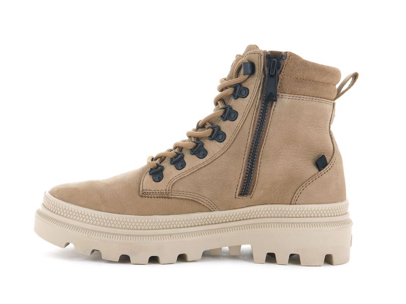 Ochre Tan Women's Palladium Pallatrooper Hiker Nubuck Boots | Israel  NOQKBZ-879