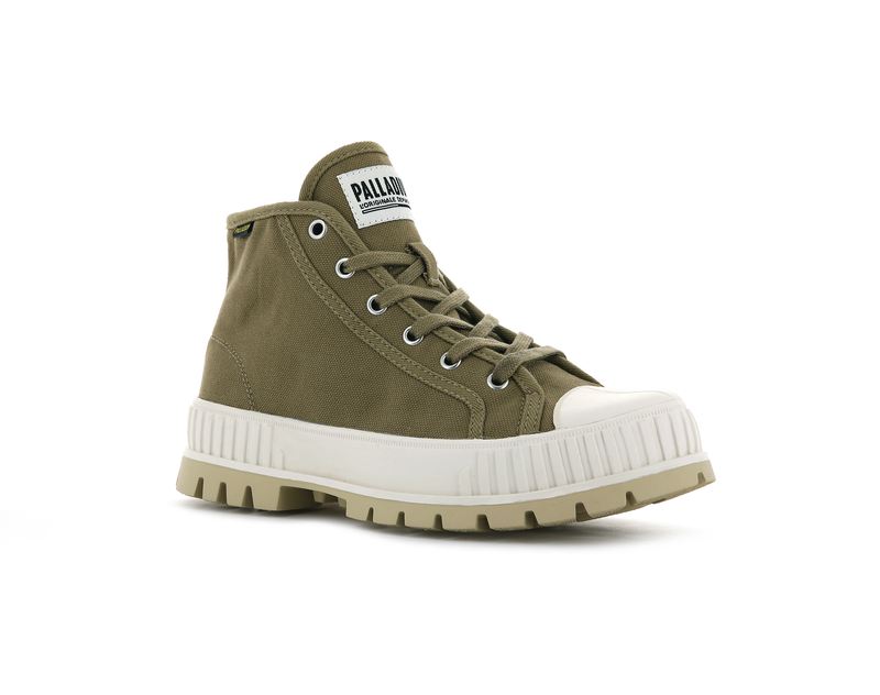 Olive Kids' Palladium Pallashock Mid Og High Tops | Israel  BKYDMA-719