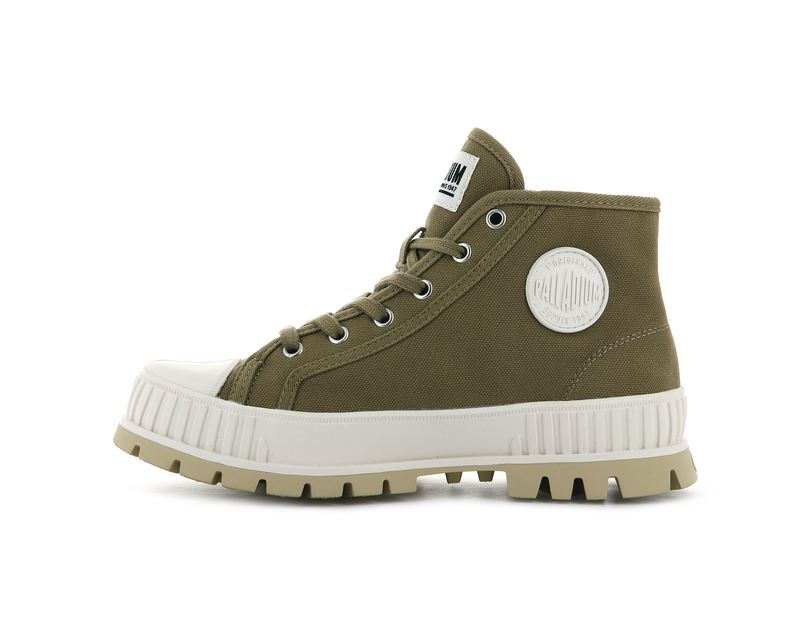 Olive Kids' Palladium Pallashock Mid Og High Tops | Israel  BKYDMA-719