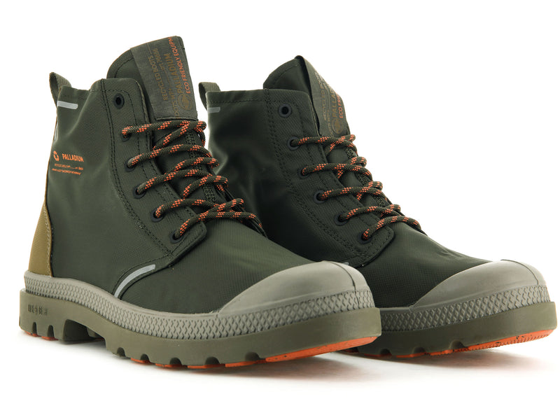 Olive Night/Butternut Kids' Palladium Pampa Lite+ Recycle Wp+ Boots | Israel  VIWNJO-987