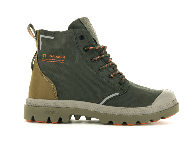 Olive Night/Butternut Women\'s Palladium Pampa Lite+ Recycle Wp+ High Tops | Israel  ZUOKIH-374