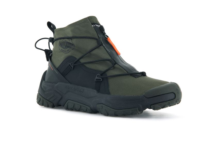 Olive Night Men's Palladium Off-Grid Hi Zip Waterproof + Low Tops | Israel  RZFIVD-870