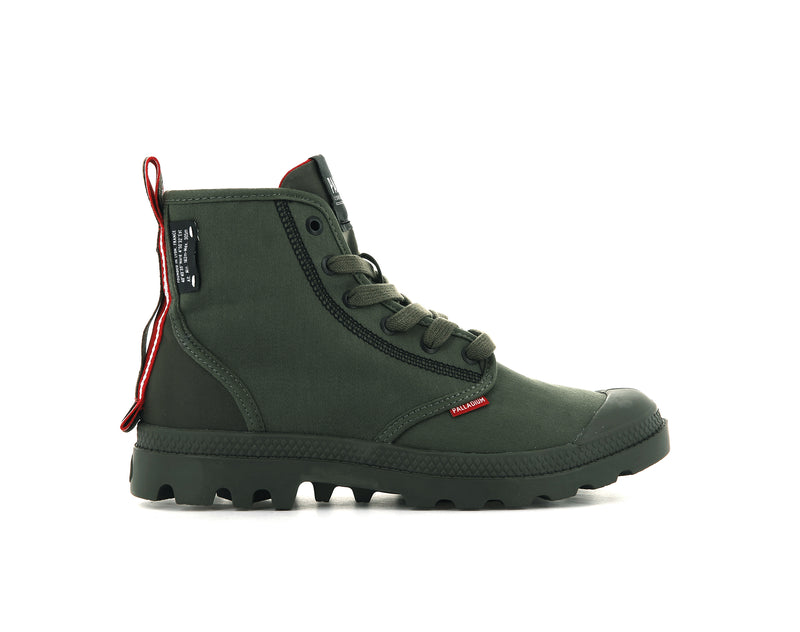 Olive Night Men's Palladium Pampa Dare 2 Survive Boots | Israel  YJUBAT-518