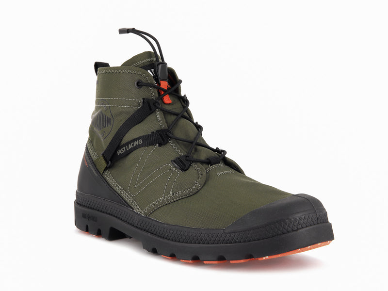 Olive Night Men's Palladium Pampa Travel Lite+ Waterproof Boots | Israel  MNHSXY-957