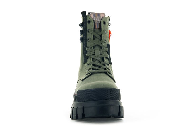 Olive Night Women's Palladium Revolt Tx Boots | Israel  JAUPZS-196