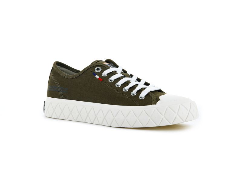 Olive Women's Palladium Palla Ace Canvas Low Tops | Israel  UJAWYD-682