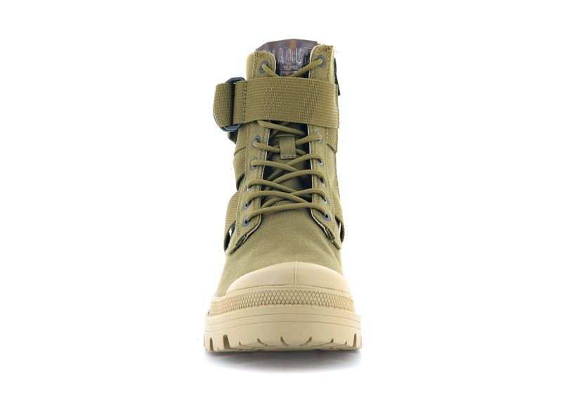 Olive Women's Palladium Pallabase Tact S Tx High Tops | Israel  CBPGDO-053