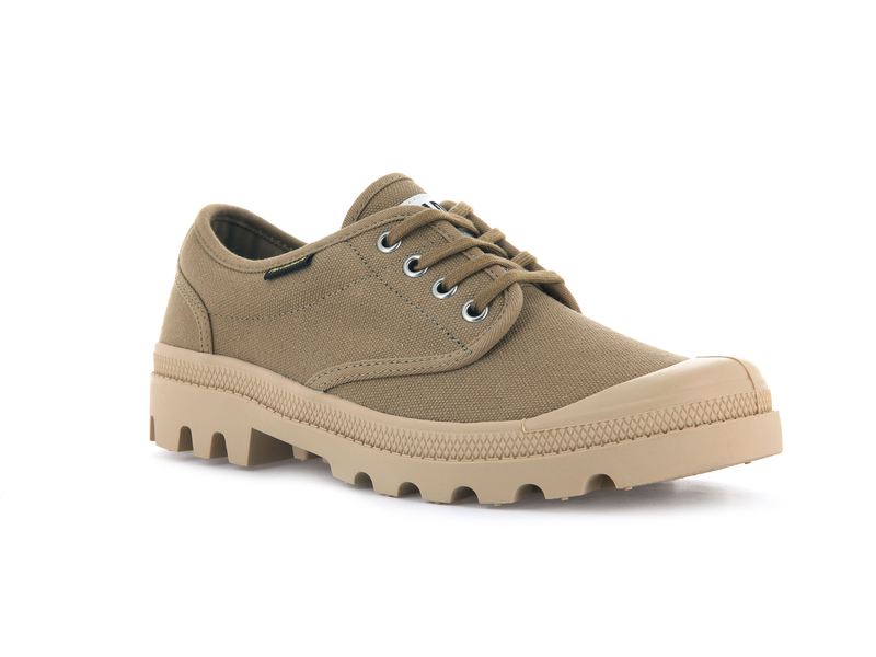 Olive Women's Palladium Pallabrousse Oxford Low Tops | Israel  WTHINM-530