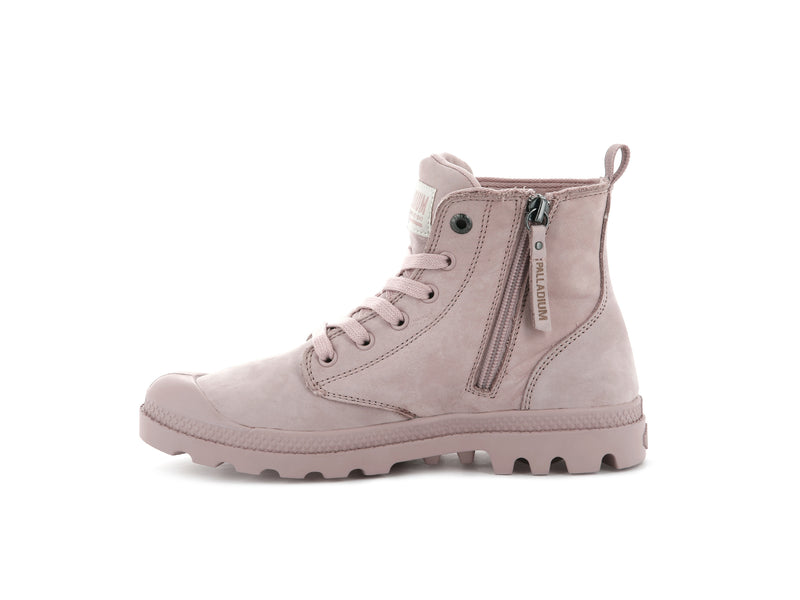 Rose Smoke Women's Palladium Pampa Hi Zip Nubuck High Tops | Israel  JOGWRP-296