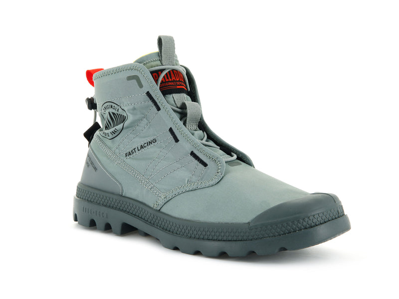 Slate Gray Men's Palladium Pampa Travel Lite Boots | Israel  QBTFYS-048