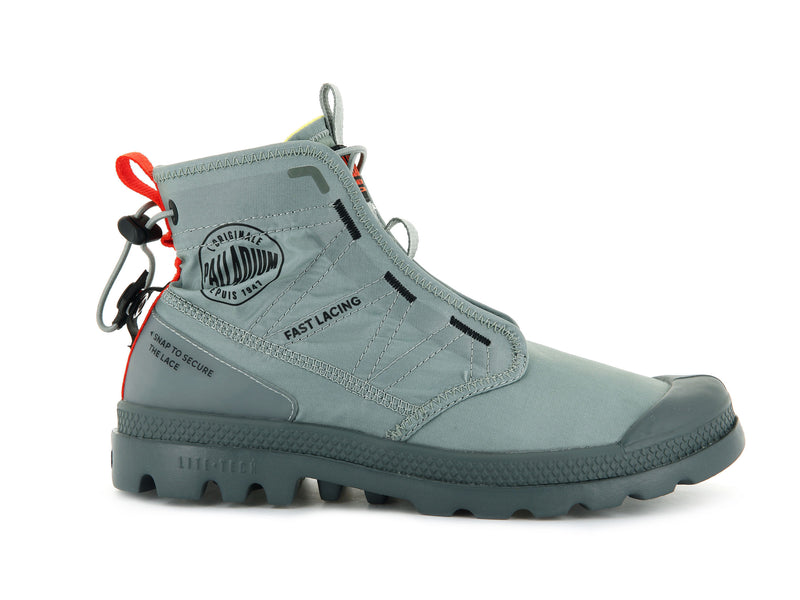 Slate Gray Men\'s Palladium Pampa Travel Lite Boots | Israel  QBTFYS-048