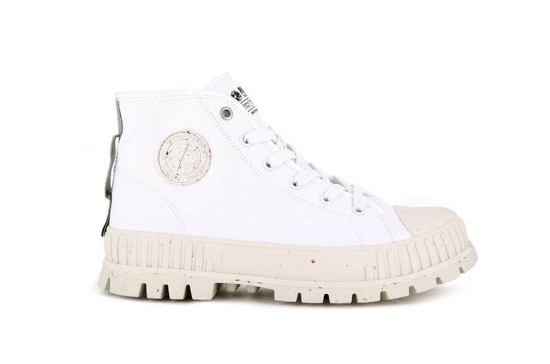 Star White Kids\' Palladium Pallashock Mid Organic High Tops | Israel  RPEXUB-743