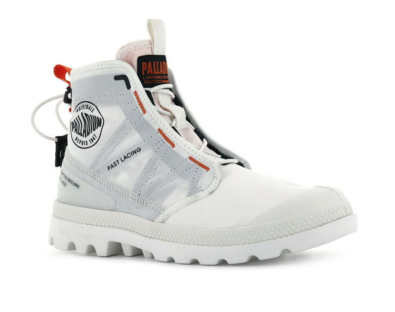 Star White Kids' Palladium Pampa Travel Lite Boots | Israel  TAHIMK-614