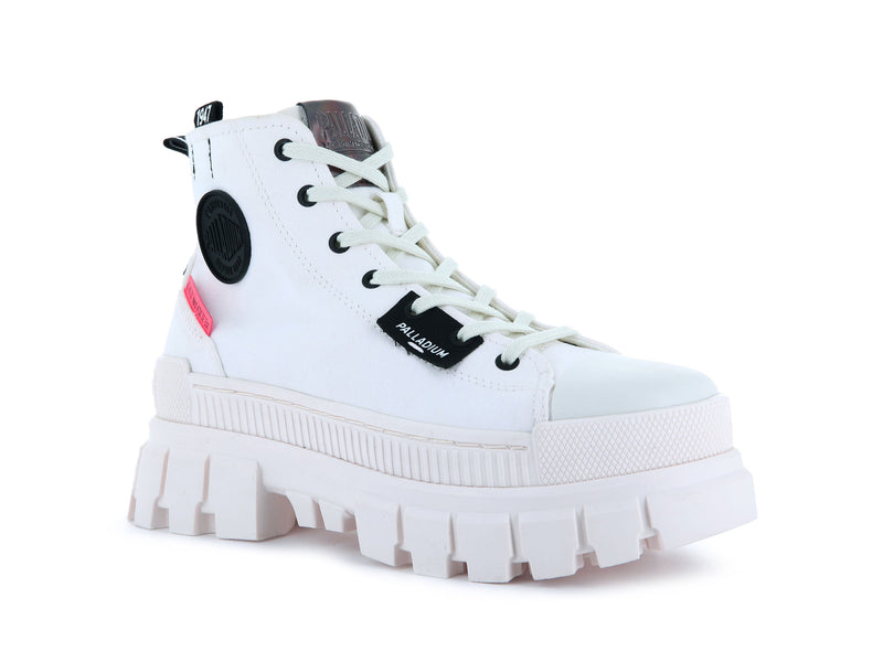 Star White/Marshmallow Women's Palladium Revolt Hi Tx High Tops | Israel  PQBTOW-971