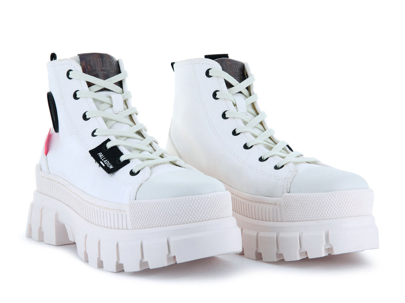 Star White/Marshmallow Women's Palladium Revolt Hi Tx High Tops | Israel  PQBTOW-971