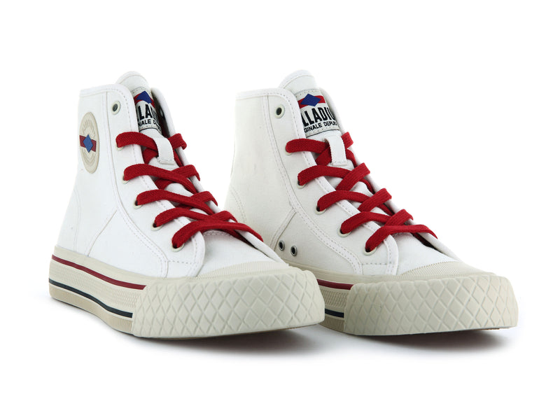 Star White Men's Palladium Palla Louvel High Tops | Israel  BIEUSF-284