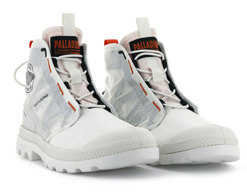 Star White Men's Palladium Pampa Travel Lite High Tops | Israel  XOPDIV-531