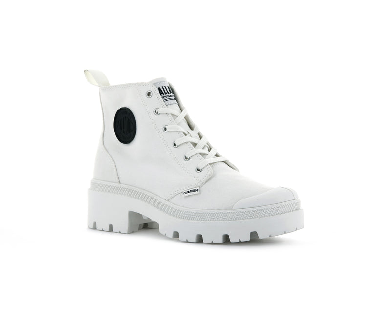 Star White Women's Palladium Pallabase Twill High Tops | Israel  EXGSUP-729