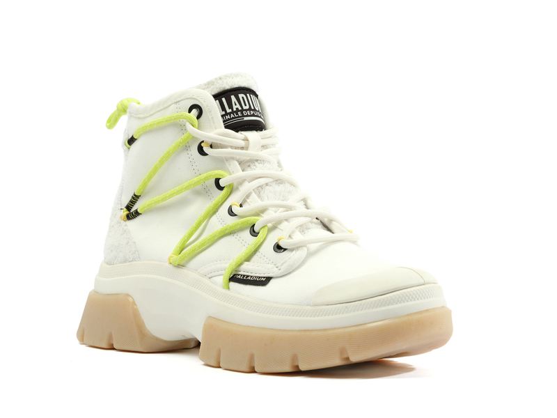 Star White Women's Palladium Pallawave Lace It High Tops | Israel  DBLCPX-806