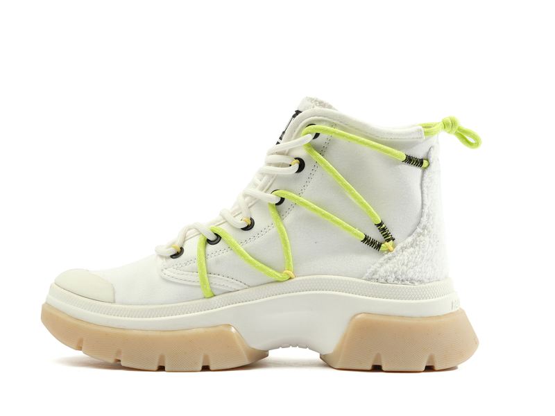 Star White Women's Palladium Pallawave Lace It High Tops | Israel  DBLCPX-806