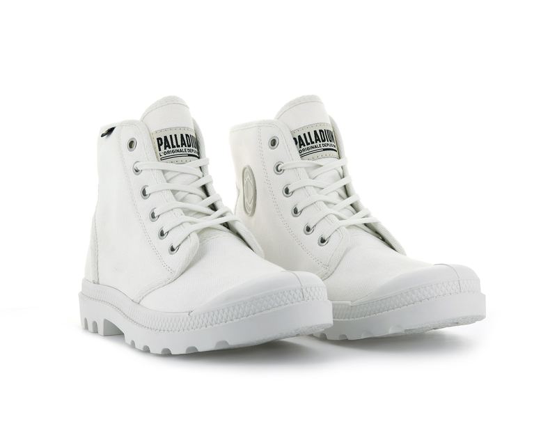 Star White Women's Palladium Pampa Hi Originale Boots | Israel  IVKNMH-371