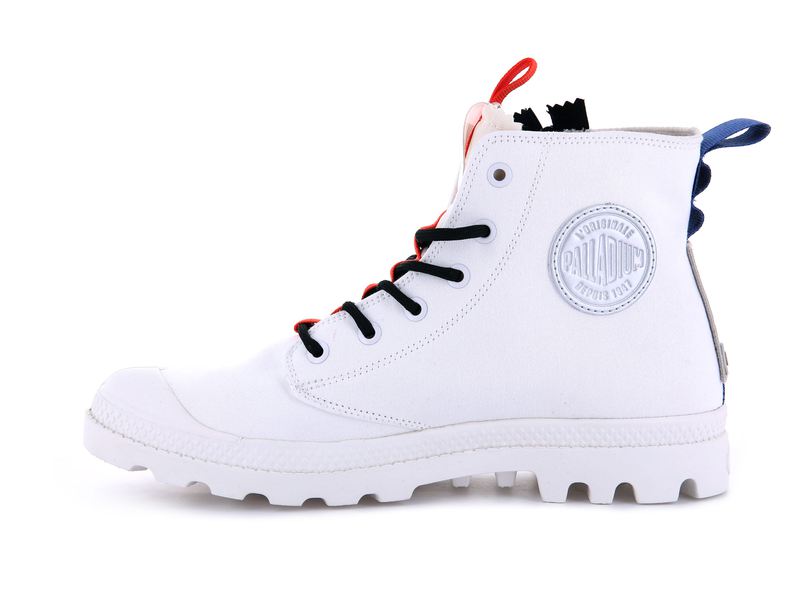 Star White Women's Palladium Pampa Hi Ticket To Earth Boots | Israel  EXYLCP-328