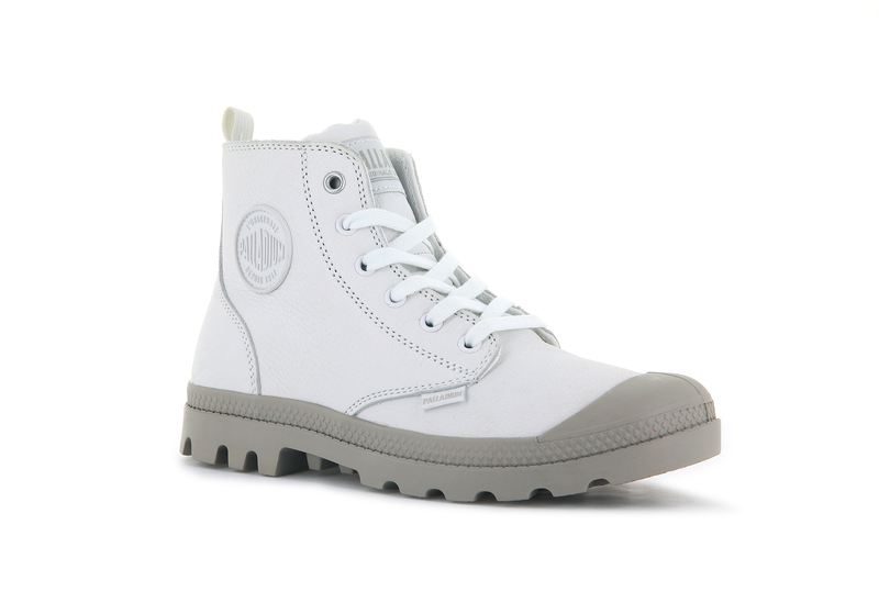 Star White Women's Palladium Pampa Hi Zip Sl Boots | Israel  LPQIZH-827