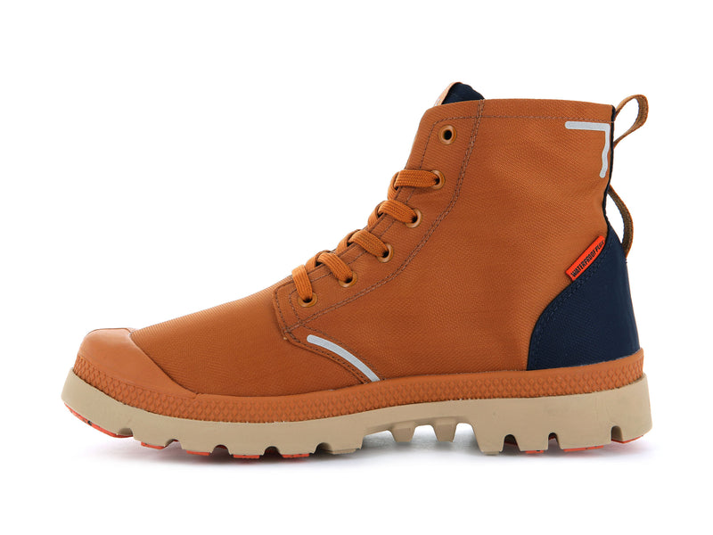 Tan/Mood Indigo Men's Palladium Pampa Lite+ Recycle Wp+ Boots | Israel  IHXTND-475