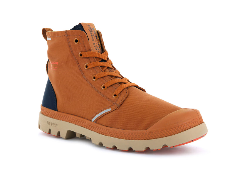 Tan/Mood Indigo Women's Palladium Pampa Lite+ Recycle Wp+ High Tops | Israel  FJSMPH-913