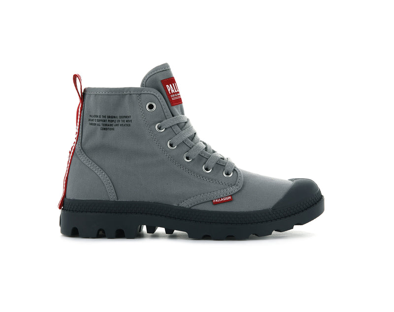 Titanium Men\'s Palladium Pampa Hi Dare Boots | Israel  QRVJNK-590