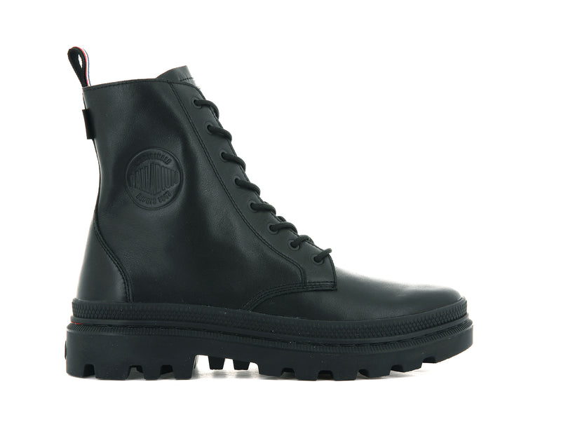 Black/Black Kids' Palladium Pallatrooper Off-2 Boots | Israel FDYOAQ-348