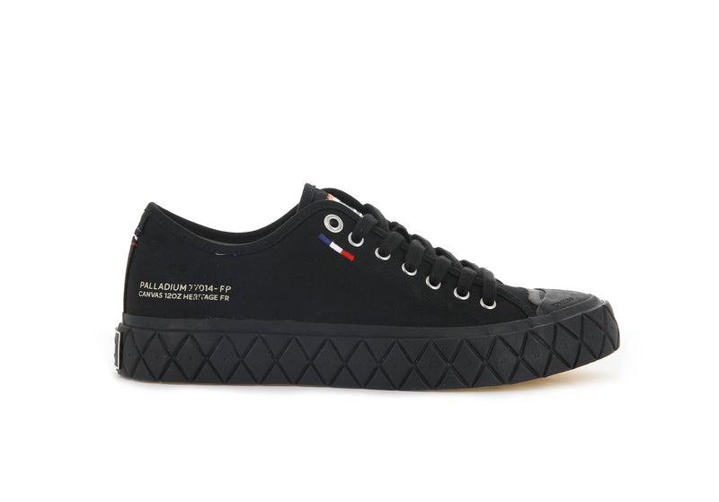 Black/Black Men's Palladium Palla Ace Canvas Low Tops | Israel QHJCRU-978