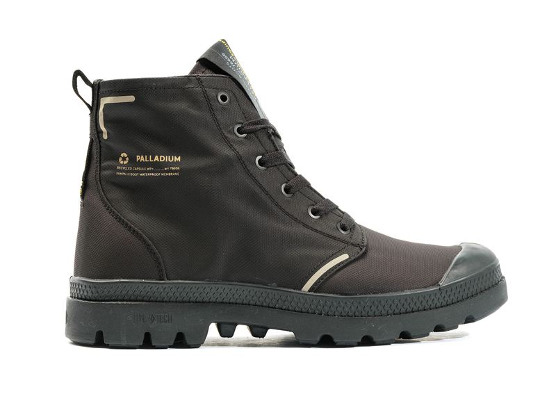 Black/Black Men's Palladium Pampa Lite+ Recycle Wp+ Boots | Israel BDVJCO-836