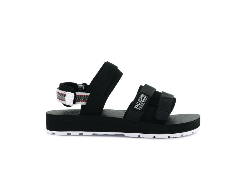 Black/Marshmallow Women's Palladium Outdoorsy Sandals | Israel YPWCQV-840