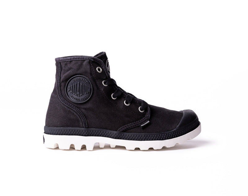 Black/Marshmallow Women's Palladium Pampa Hi Boots | Israel VBAUTO-023