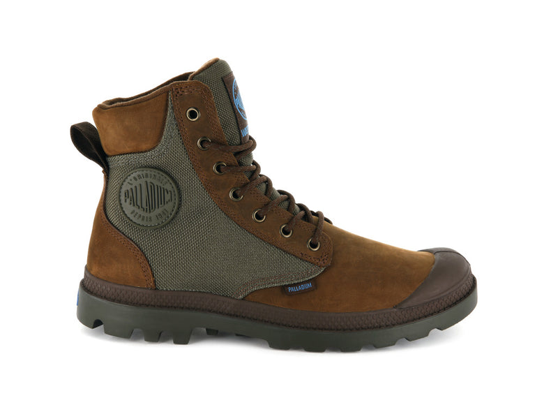 Bridle Brown/Moon Mist Women's Palladium Pampa Sport Cuff Wpn Boots | Israel TKCQJY-735