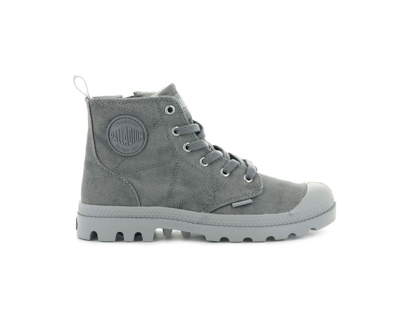 Dark Grey Women's Palladium Pampa Zip Desertwash High Tops | Israel PRNSIW-685