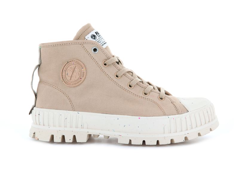 Desert Men's Palladium Pallashock Mid Organic High Tops | Israel SKMHEA-508