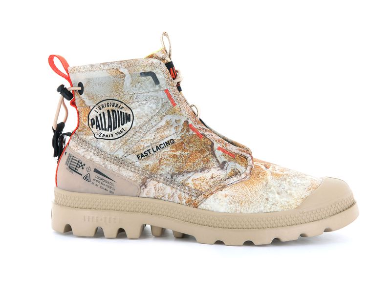 Desert Print Women's Palladium Pampa Travel Lite E Boots | Israel GVQIAE-562