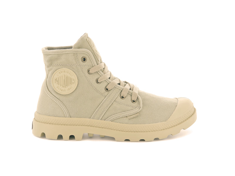 Dk Khaki/Putty Men's Palladium Pallabrousse High Tops | Israel RIGCAF-312