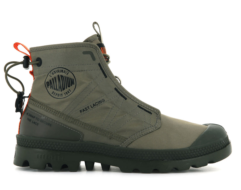 Dusky Green Men's Palladium Pampa Travel Lite Boots | Israel KWCGTI-904