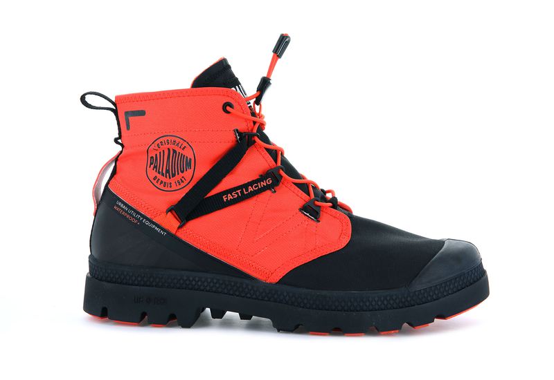 Firecracker Men's Palladium Pampa Travel Lite+ Waterproof High Tops | Israel HDFJOC-782