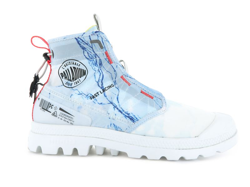 Glacier Print Men's Palladium Pampa Travel Lite E Boots | Israel QAEKIJ-195