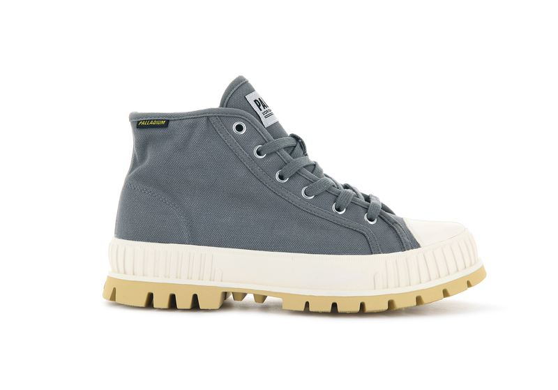 Granite Gray Kids' Palladium Pallashock Mid Og High Tops | Israel GBRJLS-208