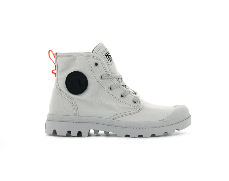 Moon Grey Women's Palladium Pampa Hi Twill Boots | Israel YSFDUO-253