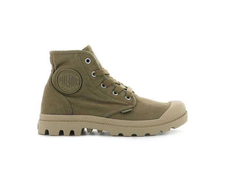 Olive/Ginger Women's Palladium Pampa Hi High Tops | Israel XWMRAU-314