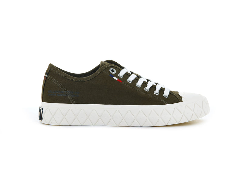 Olive Men's Palladium Palla Ace Canvas Low Tops | Israel ADCRQF-148